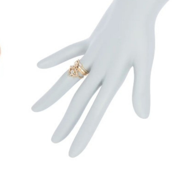 Gold Stacker Rings Evil Eye Stacker Ring Set CZ Gold Rings Diamonds Crystals NEW - Picture 5 of 7